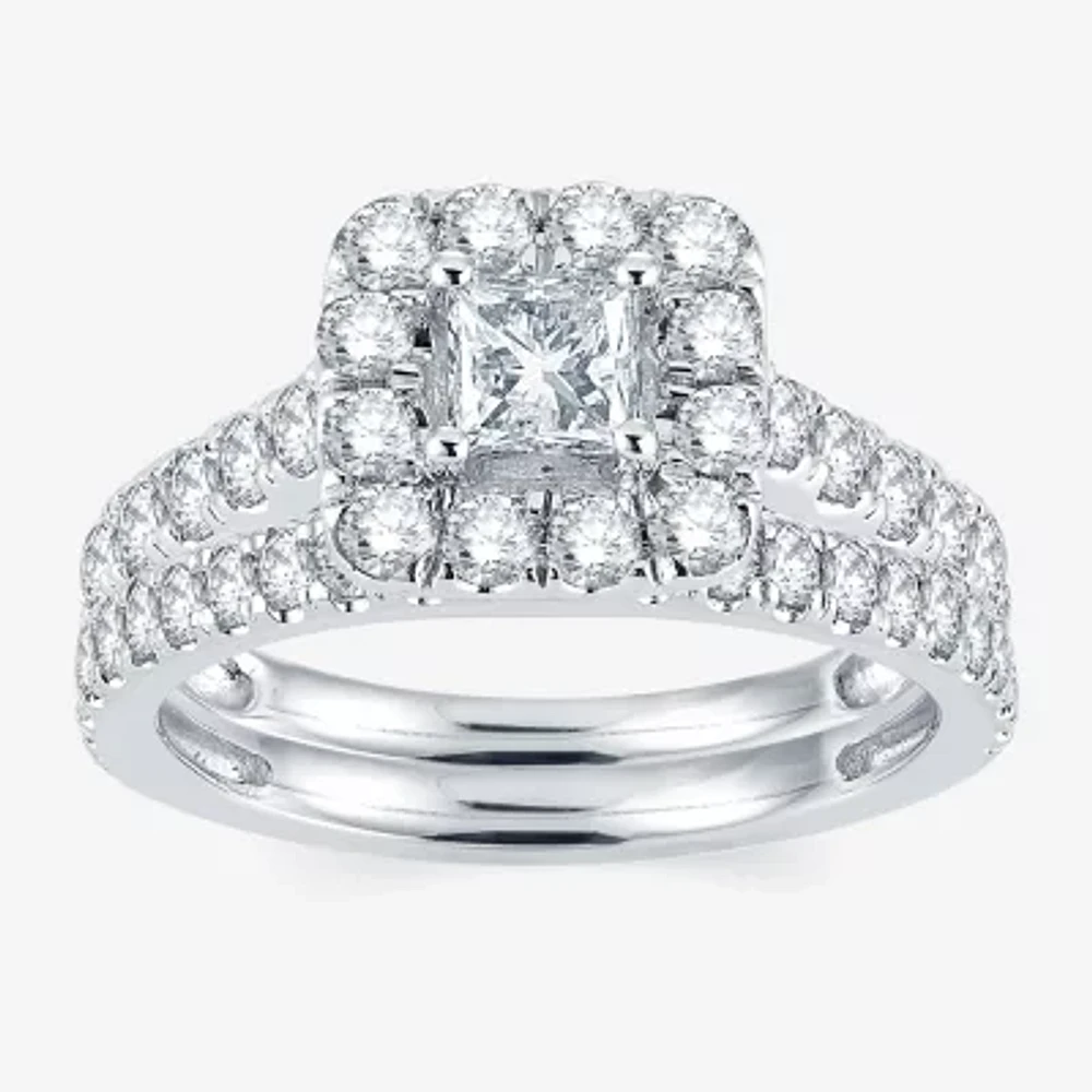 Modern Bride® Signature CT.T.W. Natural Diamond 14K White Gold Engagement Ring