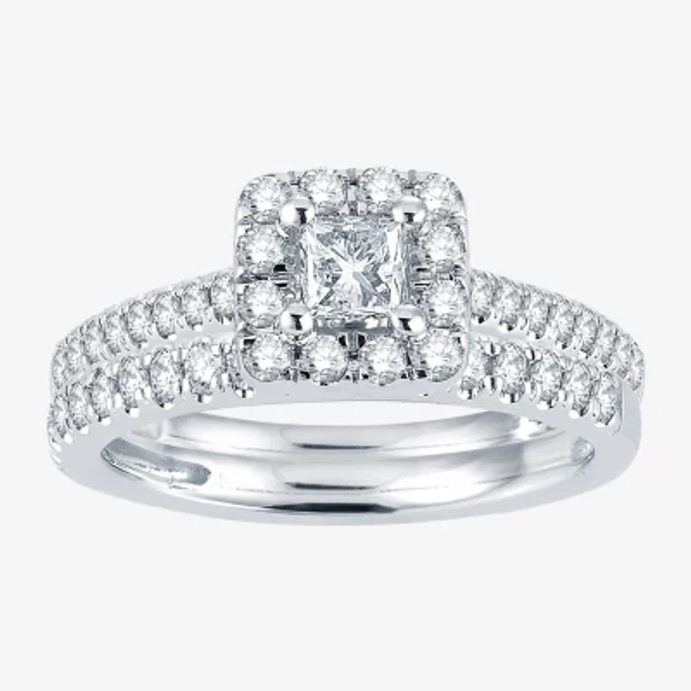 Modern Bride® Signature 1 CT.T.W. Natural Diamond 14K White Gold Engagement Ring