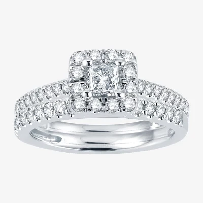 Modern Bride® Signature 1 CT.T.W. Natural Diamond 14K White Gold Engagement Ring