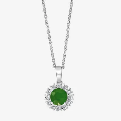 Effy Womens Diamond Accent Genuine Gemstone Sterling Silver Pendant Necklace