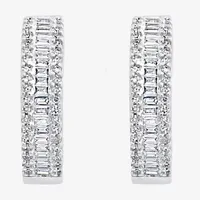 Effy  1/2 CT. T.W. Mined Diamond 14K White Gold 17.1mm Hoop Earrings