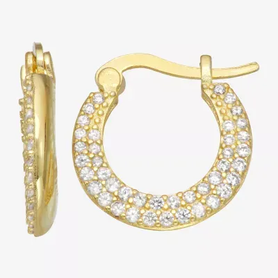 3/4 CT. T.W. White Cubic Zirconia 14K Gold Over Silver 15mm Hoop Earrings