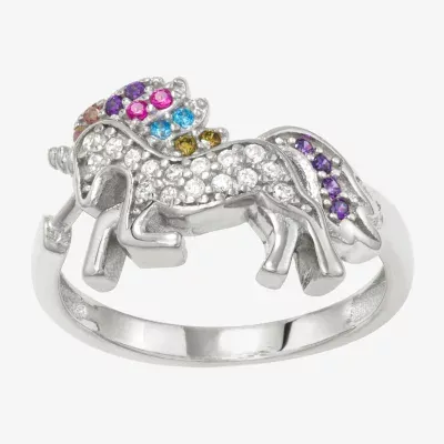 Girls 1/4 CT. Multi Color Cubic Zirconia Sterling Silver Cocktail Ring