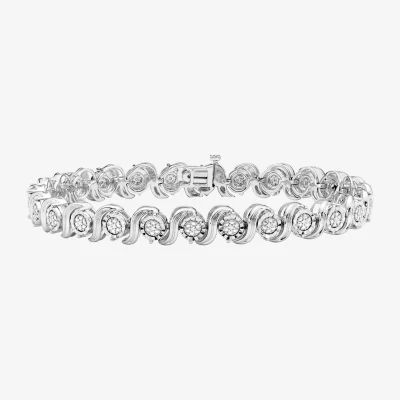 Womens 1/10 CT. T.W. Diamond Tennis Bracelet Sterling Silver