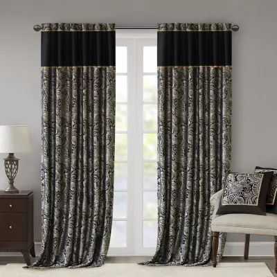 Madison Park Churchill Light-Filtering Rod Pocket Set of 2 Curtain Panel