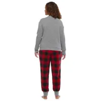 North Pole Trading Co. Very Merry Womens Crew Neck Long Sleeve 2-pc. Pant Pajama Set