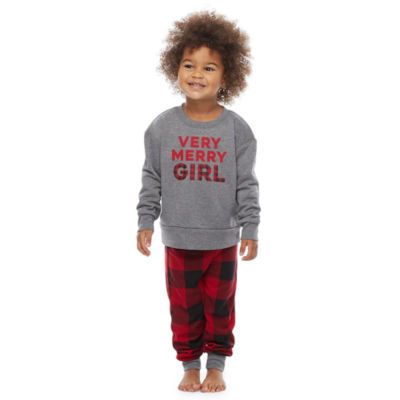 North Pole Trading Co. Toddler Girls Very Merry 2-pc. Christmas Pajama Set