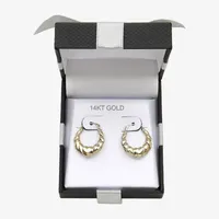 Croissant 14K Gold 16.5mm Heart Hoop Earrings