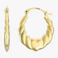 Croissant 14K Gold 16.5mm Heart Hoop Earrings