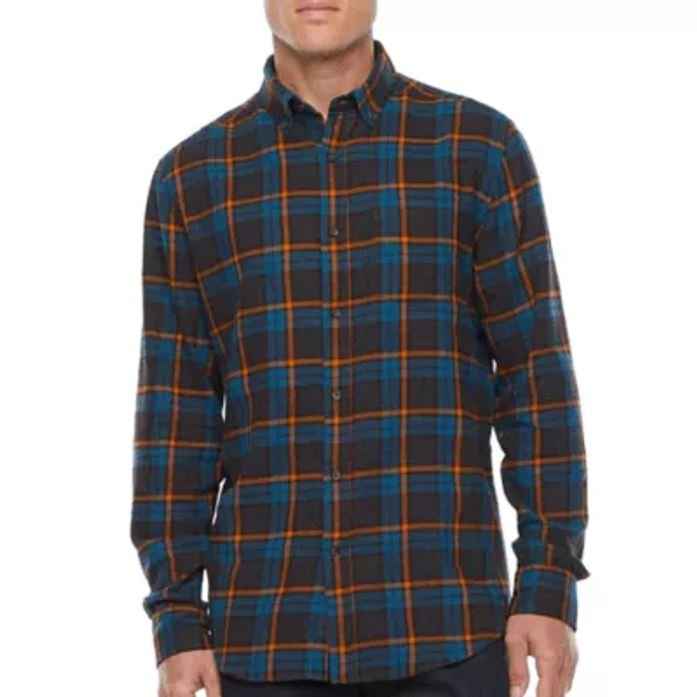 St. John's Bay Super Soft Mens Classic Fit Long Sleeve Flannel Shirt