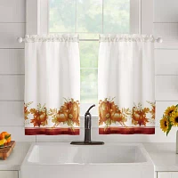 Elrene Home Fashions Autumn Pumpkin Grove 3-pc. Rod Pocket Kitchen Curtain Window Set