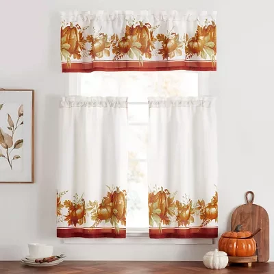 Elrene Home Fashions Autumn Pumpkin Grove 3-pc. Rod Pocket Window Tiers