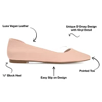 Journee Collection Womens Mikki Pointed Closed Toe Ballet Flats