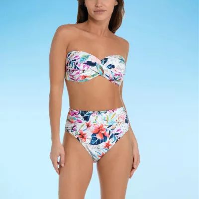 Mynah Floral Bandeau Bikini Swimsuit Top