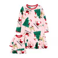 Carter's Little & Big Girls Crew Neck Long Sleeve Nightgown