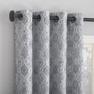 Sun Zero Delfina Grommet Top Energy Saving 100% Blackout Single Curtain Panels