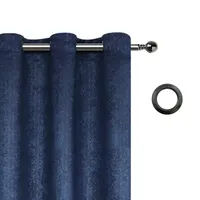 Regal Home Moscow Embossed Blackout Grommet Top Set of 2 Curtain Panel