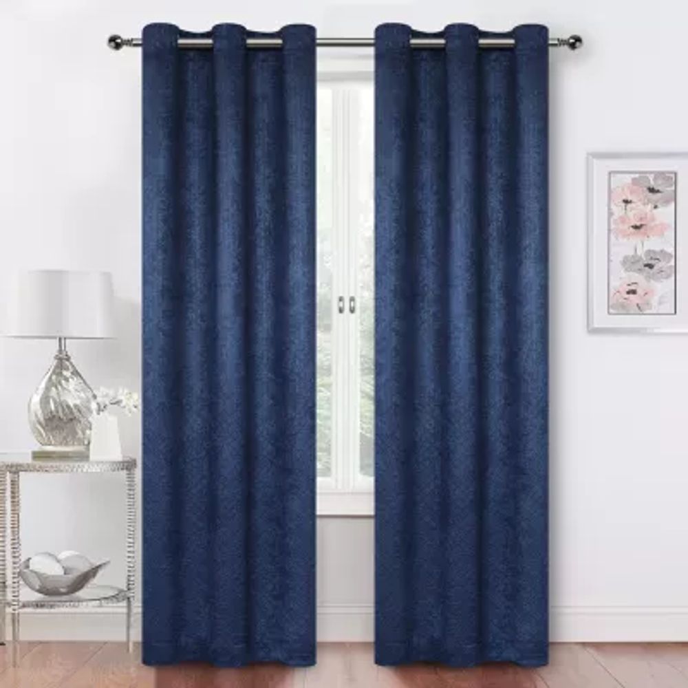 Regal Home Moscow Embossed Blackout Grommet Top Set of 2 Curtain Panel