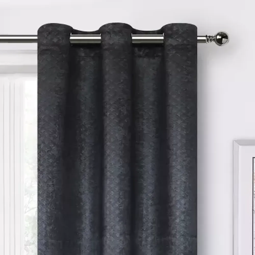 Regal Home Rimon Embossed Blackout Grommet Top Set of 2 Curtain Panel