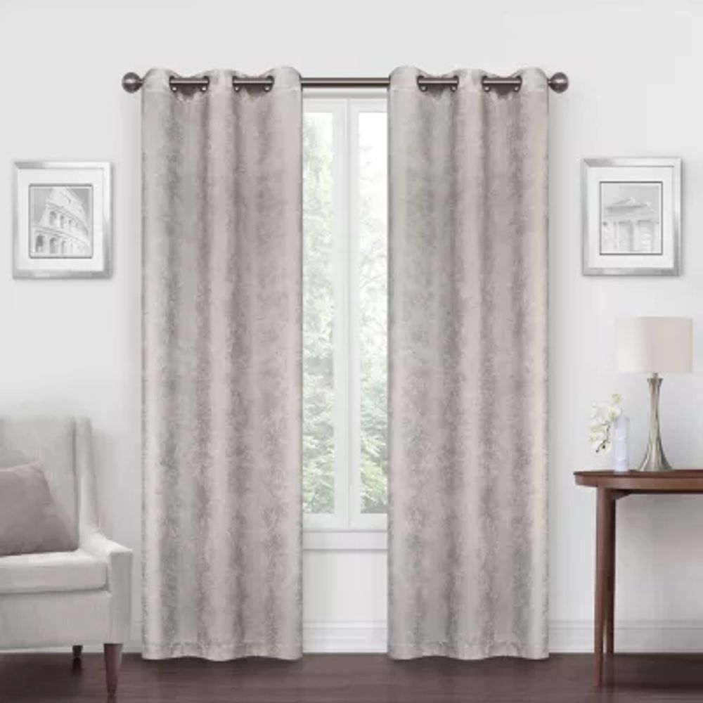 Regal Home Austin Embossed Blackout Grommet Top Set of 2 Curtain Panel