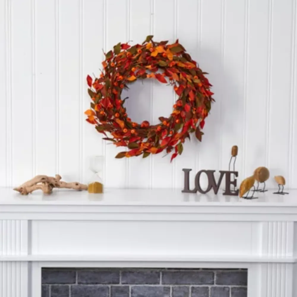 Nearly Natural Harvest Pumpkin Wreath