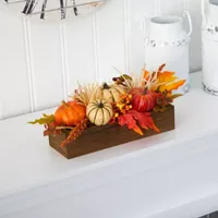 Nearly Natural Harvest Pumpkin Berry Floral Arrangement