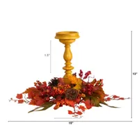 Nearly Natural 15" Harvest Arrangement Candle Holder