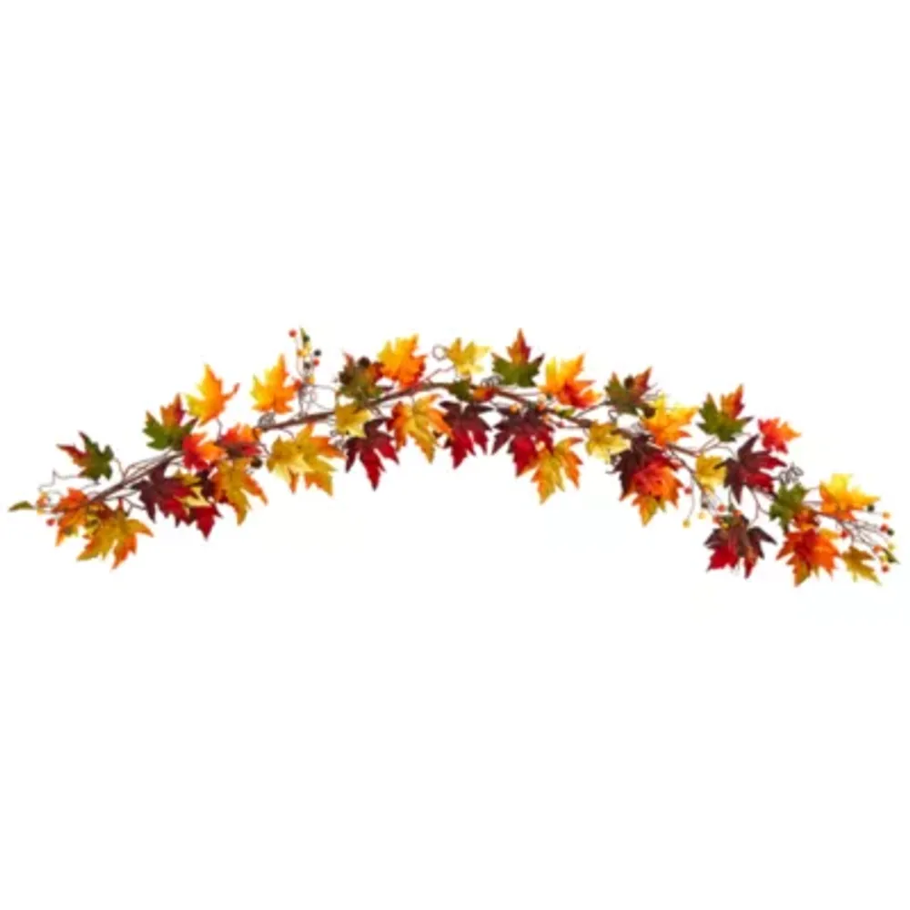 Nearly Natural 6' Autumn Maple Leaf And Berry Thanksgiving Garland