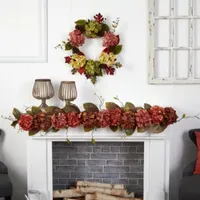 Nearly Natural 6' Fall Hydrangea  Berry Faux Thanksgiving Garland