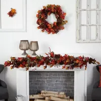 Nearly Natural 6' Autumn Faux Thanksgiving Garland