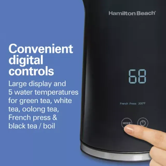 Hamilton Beach® Variable Temperature Glass Electric Kettle 40941, Color:  Black - JCPenney