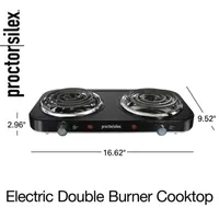 Proctor Silex Electric Double Burner Cooktop