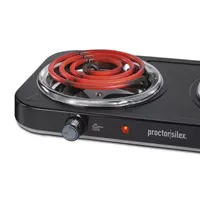 Proctor Silex Electric Double Burner Cooktop