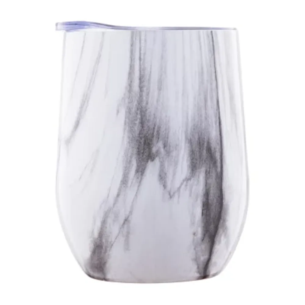 Cambridge 12oz White Marble Wine Tumbler