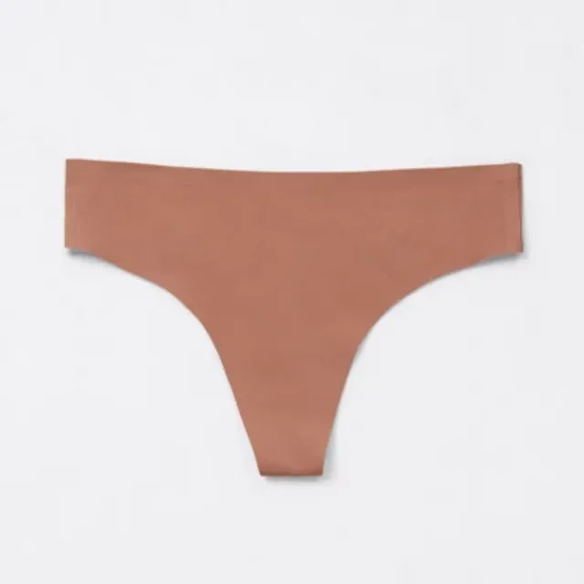 Ambrielle Organic Cotton Thong Panty 303247, Color: Line Dots