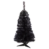 Nearly Natural 3 Foot Black Faux With Lights Halloween Tree