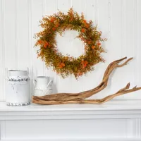 Nearly Natural Autmn Fern Artificial Wreath