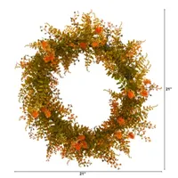 Nearly Natural Autmn Fern Artificial Wreath