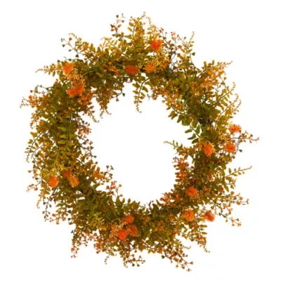 Nearly Natural Autmn Fern Artificial Wreath