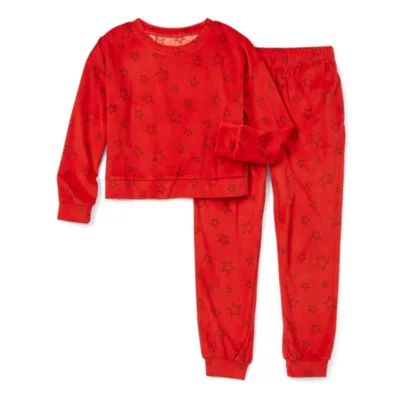Thereabouts Velour Little & Big Girls 2-pc. Pant Pajama Set