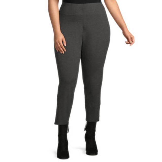 Worthington Womens Fit Solution Ultra Sculpt Ponte Ankle Pants