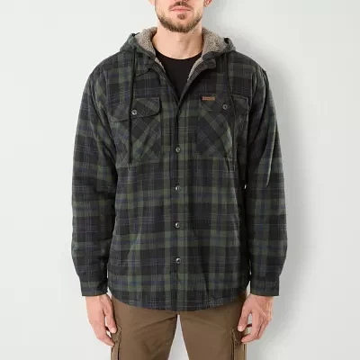 Smiths Workwear Sherpa Lined Flannel Mens Hooded Midweight Shirt Jacket