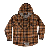 Smiths Workwear Sherpa Lined Flannel Mens Hooded Midweight Shirt Jacket