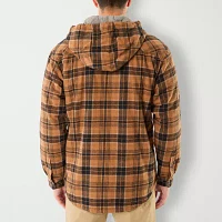 Smiths Workwear Sherpa Lined Flannel Mens Hooded Midweight Shirt Jacket