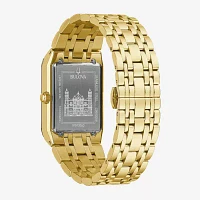 Bulova Our Lady Of Guadalupe / Nuestra Señora De Guadalupe Mens Diamond Accent Gold Tone Stainless Steel Bracelet Watch 97d120lg