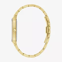 Bulova Our Lady Of Guadalupe / Nuestra Señora De Guadalupe Mens Diamond Accent Gold Tone Stainless Steel Bracelet Watch 97d120lg
