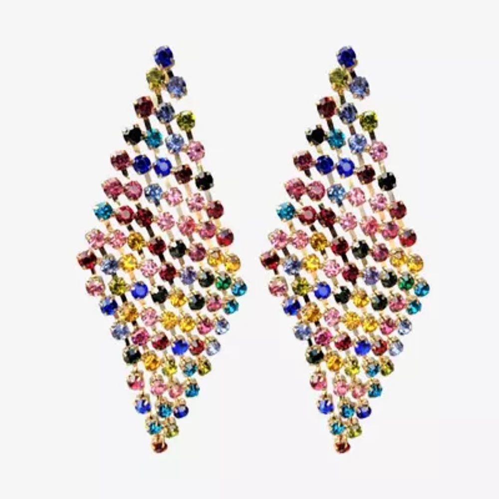 Bijoux Bar Multi Kite Crystal Drop Earrings