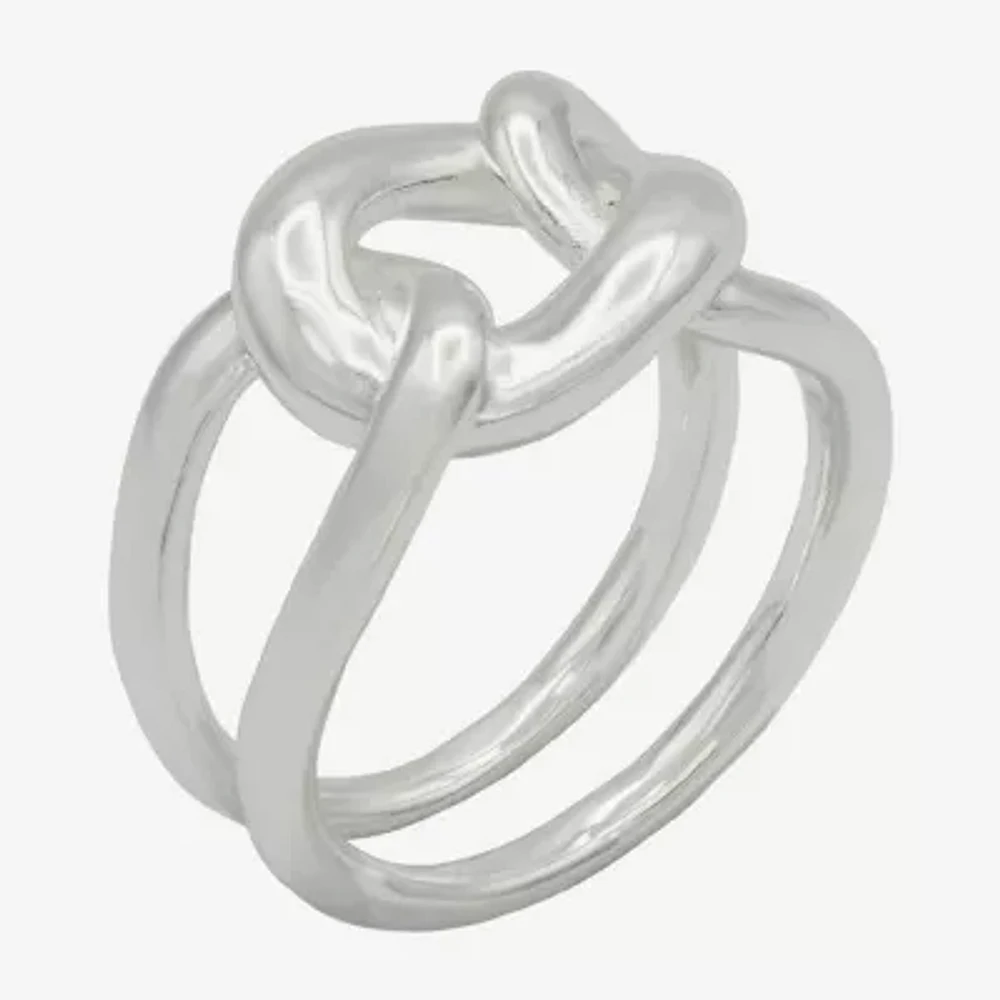 Sparkle Allure Open Pure Silver Over Brass Knot Band