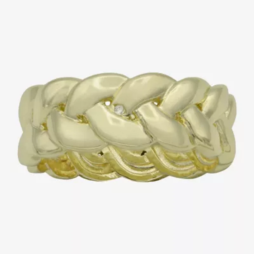 Sparkle Allure Braided 14K Gold Over Brass Band