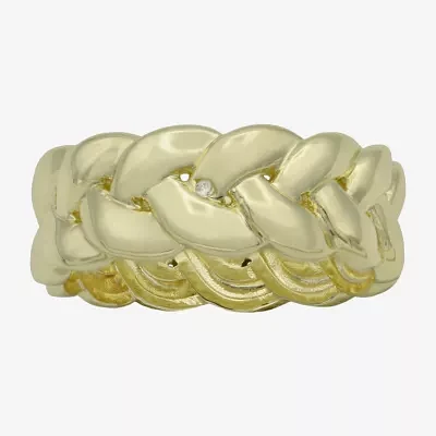Sparkle Allure Braided 14K Gold Over Brass Band